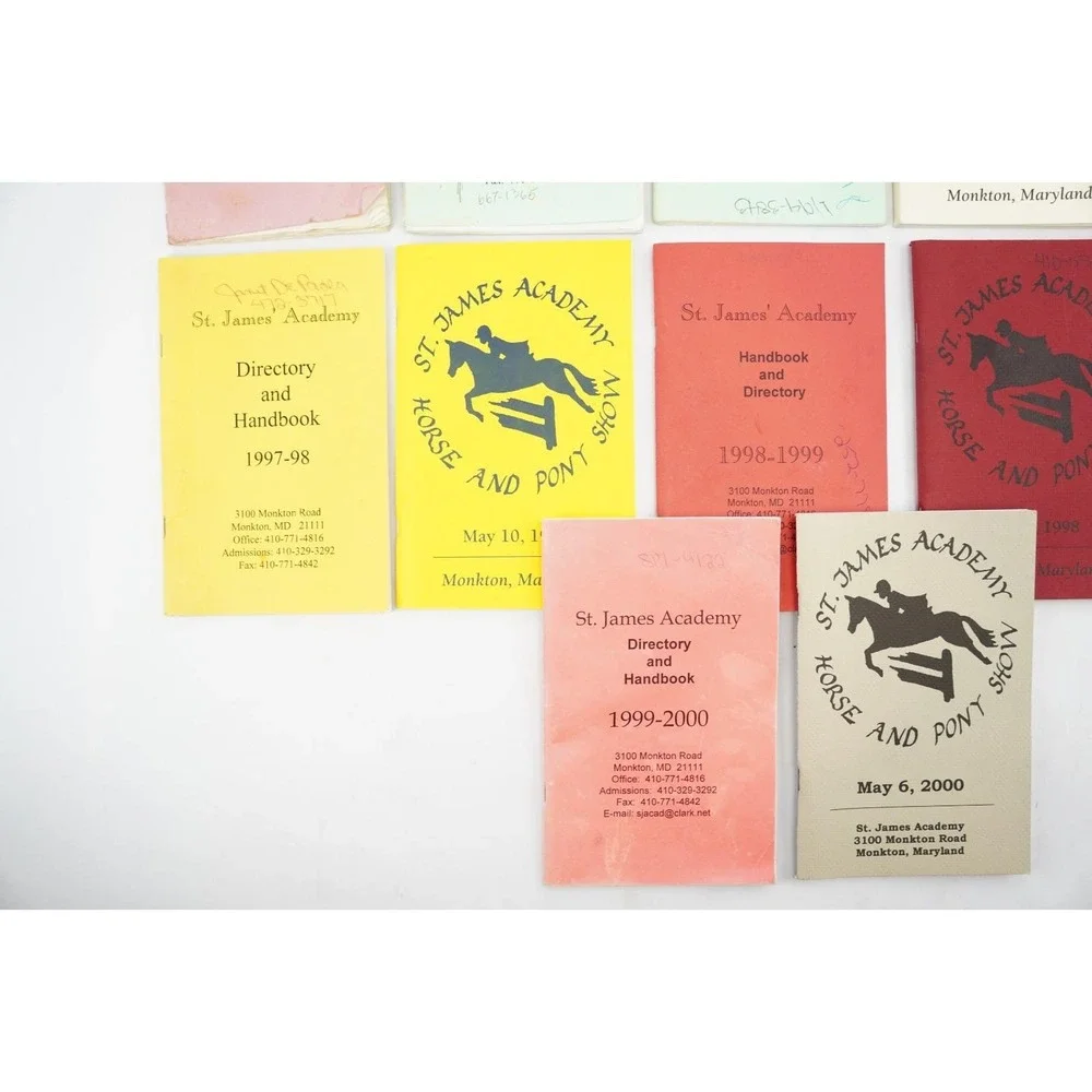 (Lot of 12) St. James Academy‎ Directory & Handbook 1994-2000, Monkton Maryland